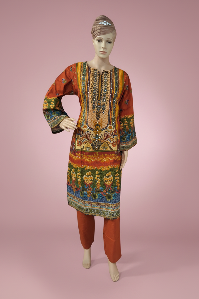 Orange Pakistani Suit