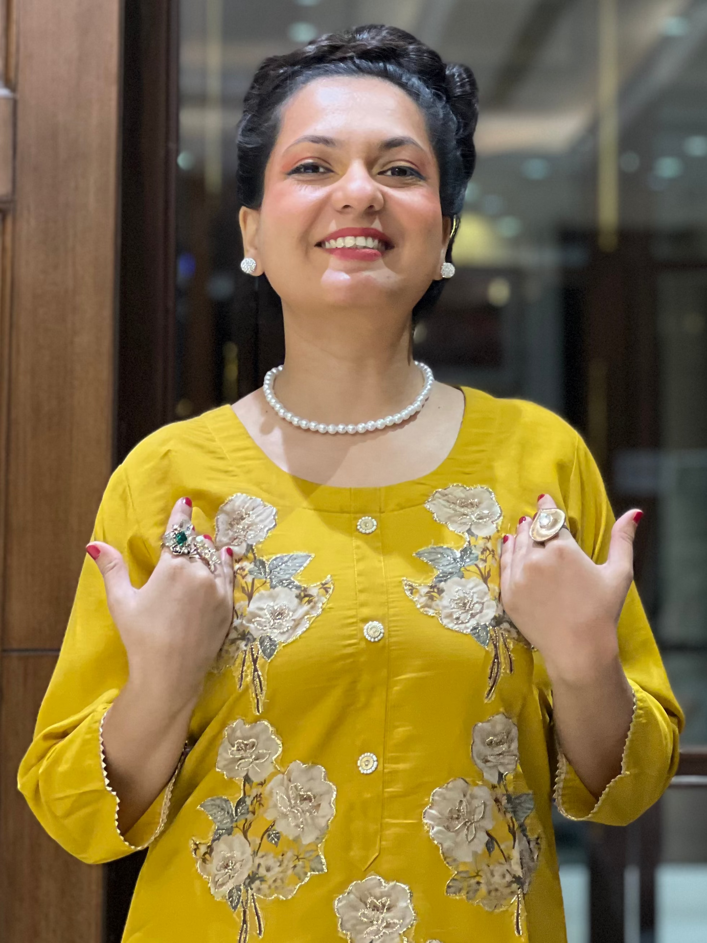 Gulzar Mustard Embroidered Kurta Set with Dupatta