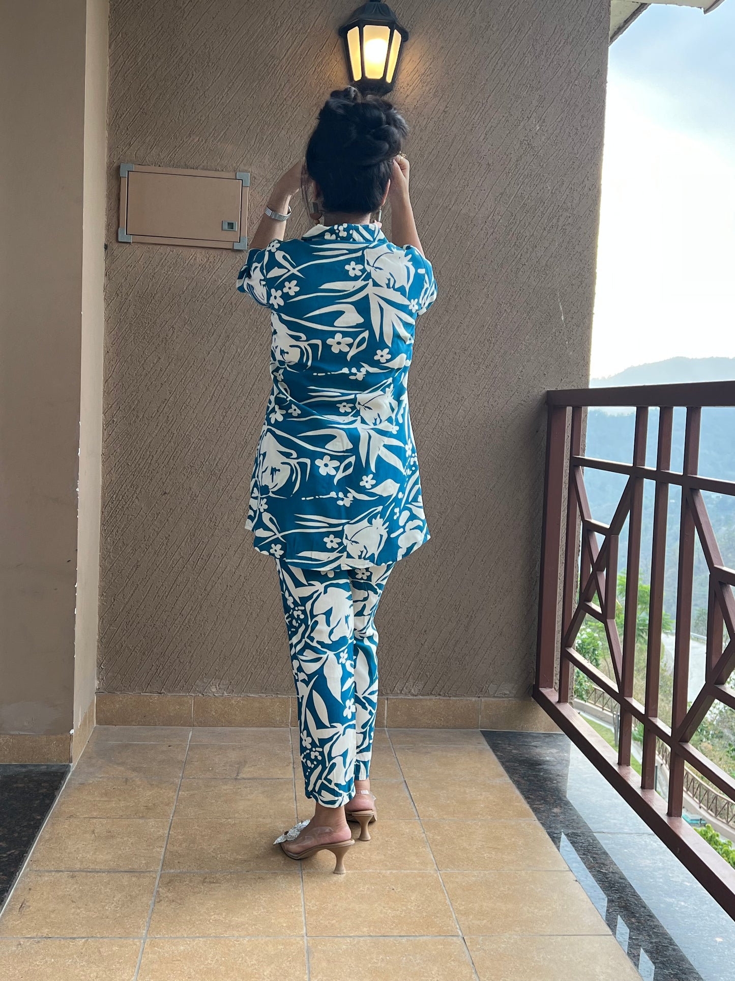 "Teal Printed Co-ord Set for Women – Zenvia Teal "
