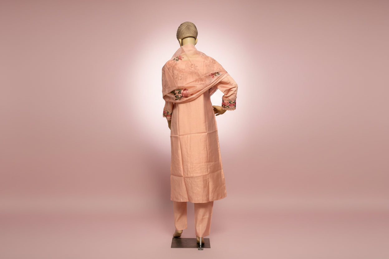 soft peach ethnic wear for women