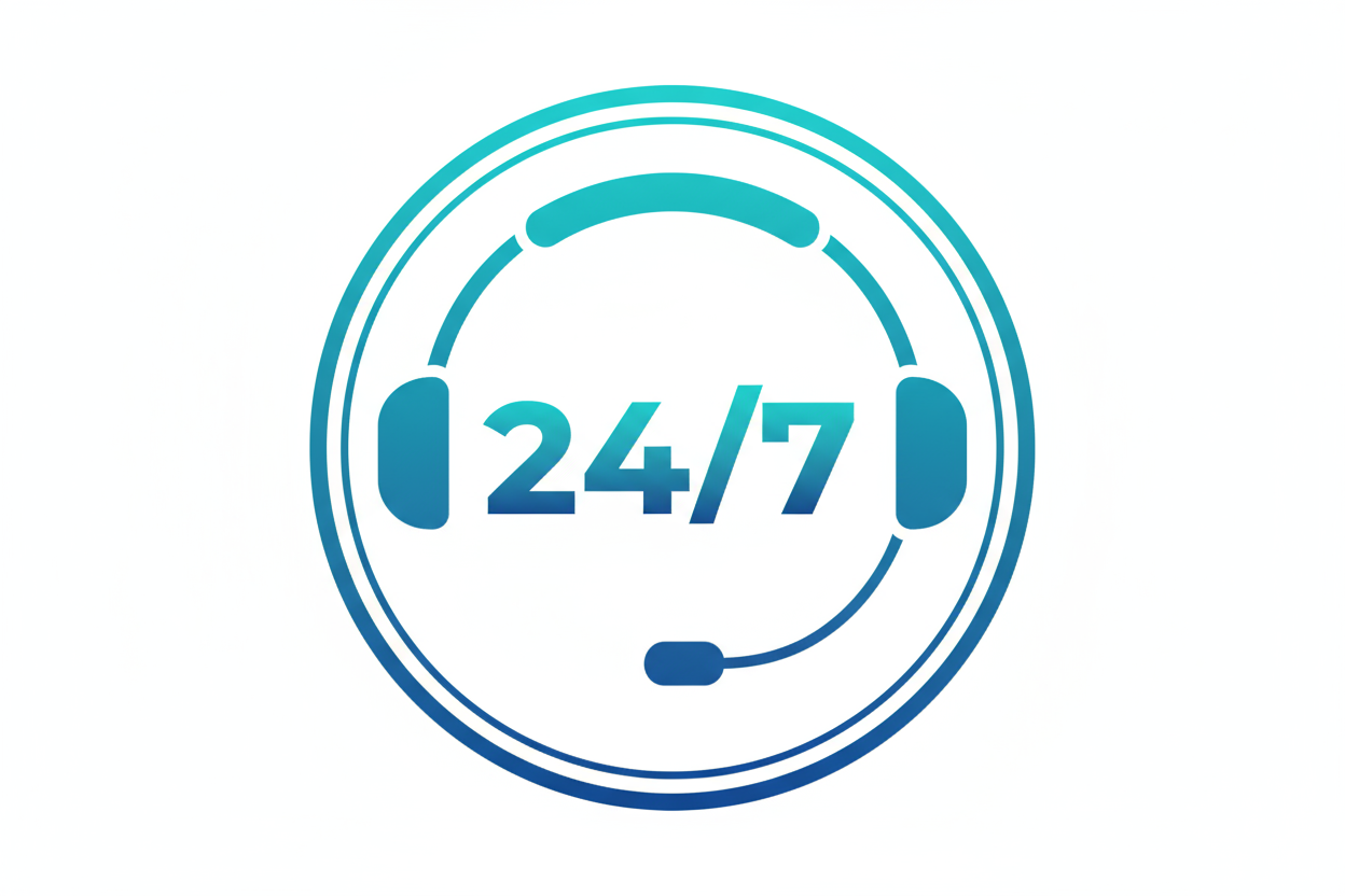 vector image or illustration of 24*7 support symbol
